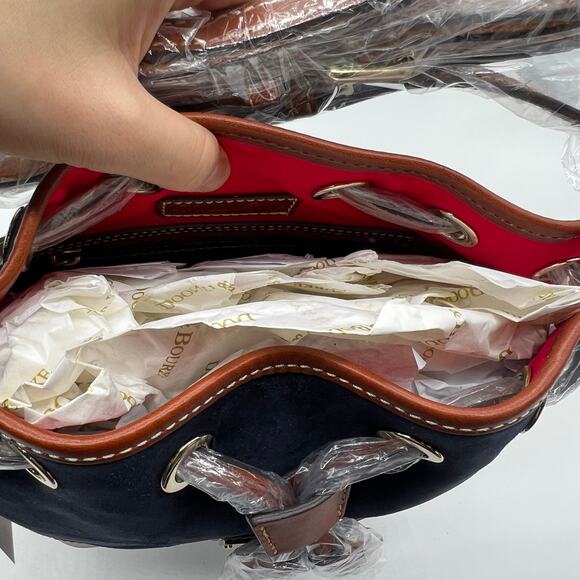 Dooney & Bourke Women Handbags Suede Drawstring Crossbody Navy - Picture 4 of 15